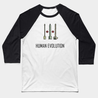 Human Evolution Baseball T-Shirt